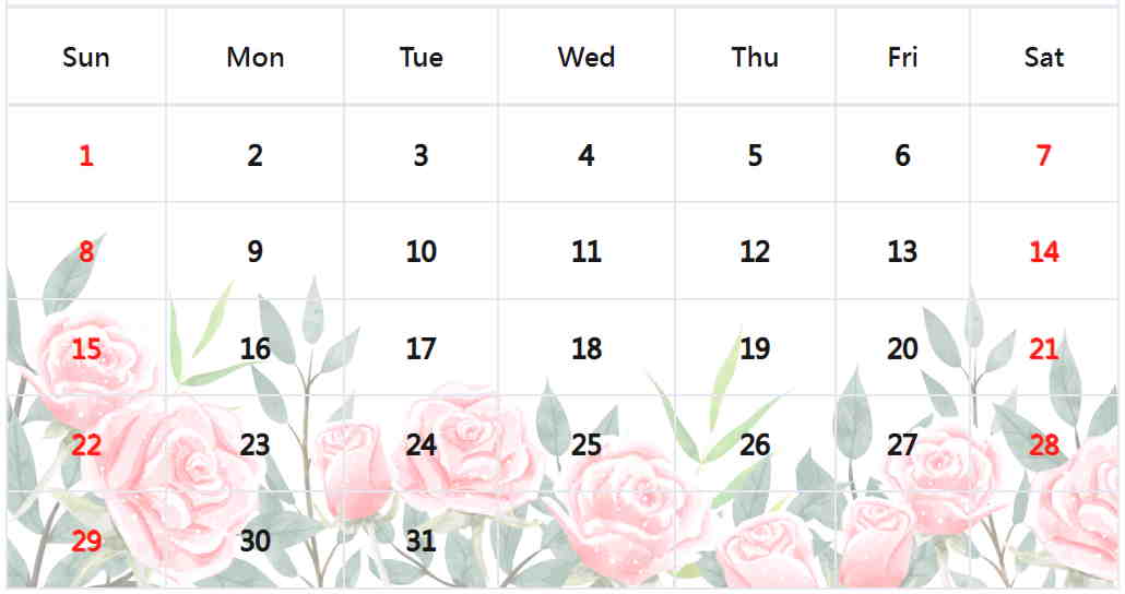 康乃馨月曆