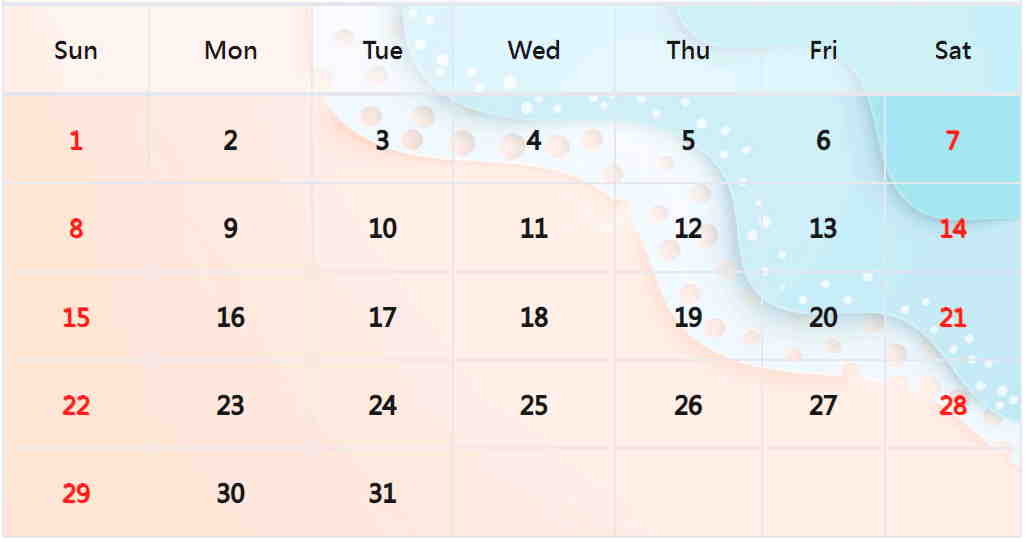 摺紙風月曆範本